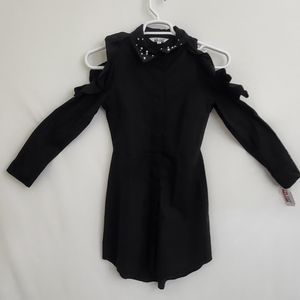 The Edit By 17 Juniors' Peek A Boo Shoulder Button Up Dress Size 3 NWT